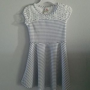 Black and white striped girls dress